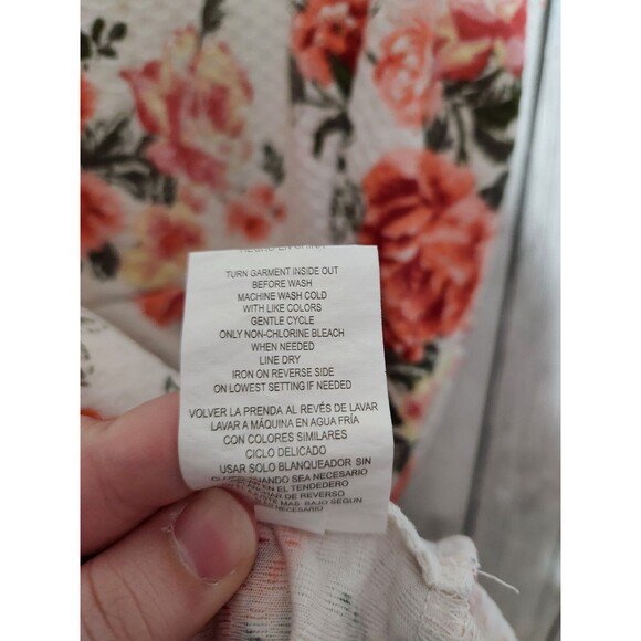 Rewind Formal Halter Floral Dress Juniors M Knee Length Cutout Back Pink Red - Picture 14 of 14